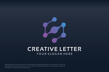 Wall Mural - creative letter S modern digital technology logo