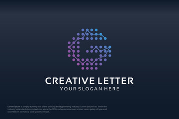 Wall Mural - creative letter G modern digital technology logo