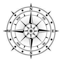 Wall Mural - set of wind rose compass marine isolated or nautical navigation sail symbols or geographic direction
