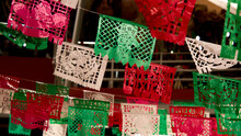 Papel Picado Decorations To Celebrate The Independence Of Mexico In September