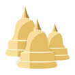 golden sand pagoda .isolated background ,illustration 