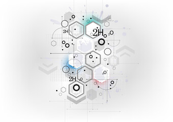 Wall Mural - abstract background chemical formula technology business