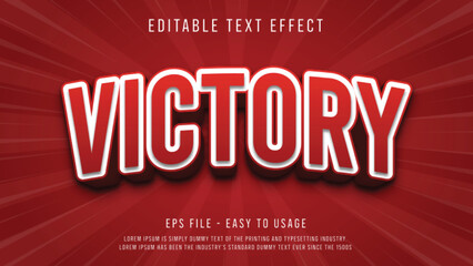 Wall Mural - Red victory editable text effect