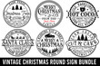 © MD - vintage Christmas round sign bundle