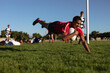 © Wavebreak Media - Rugby player jumping and scoring an try