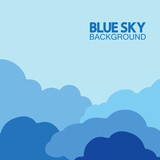 Fototapeta Do pokoju - Blue sky with clouds background vector illustration design.