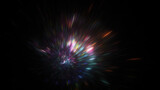 Fototapeta  - Abstract pink and blue fireworks. Fantastic holiday background. Digital fractal art. 3d rendering.