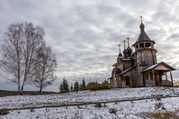 Wall Mural - Temple of all saints of Ural and Siberia near the Verhoturye city. Sverdlovsk region, Russia.