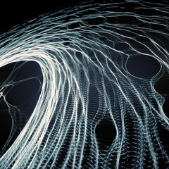 Aufkleber - Smooth digital illustration of abstract organic web. Geometric background. 3d rendering