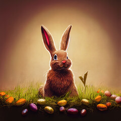 Wall Mural - Beautiful colorful Easter eggs. Happy Easter 