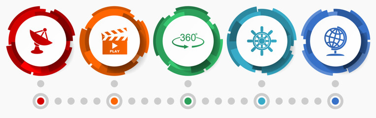 Leinwandbilder - Communication concept vector icon set, travel infographic template, flat design web buttons collaction