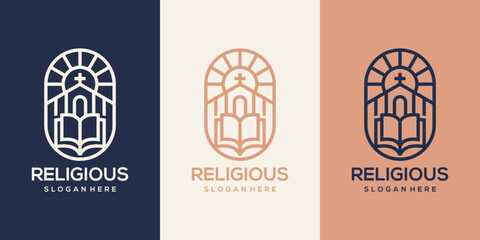 Religious scripture church cross christian luxury logo design