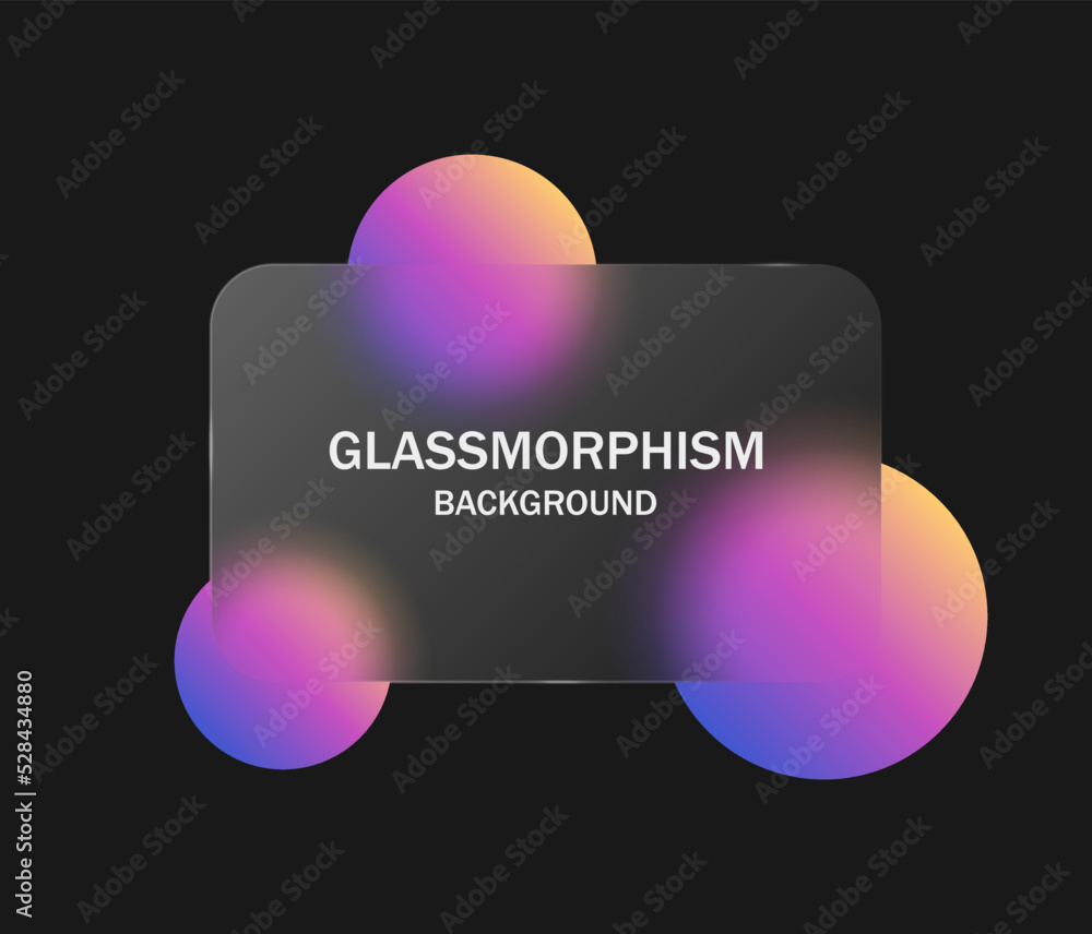 glassmorphism background, futuristic banner template with Blurred ...