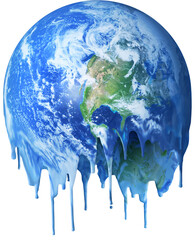 Melting dripping planet Earth climate warming concept