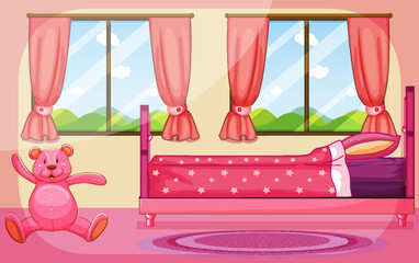 Wall Mural - Pink bedroom background template