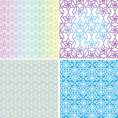 Poster - Set of trendy Star type seamless repeat pattern