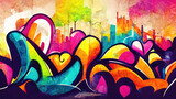 Fototapeta Młodzieżowe - Colorful abstract graffiti wallpaper background texture