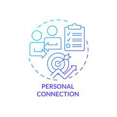 personal connection blue gradient concept icon. team communication. critical success factor abstract