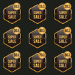 © Md Raihan - golden sale label badge set with different percent discount offer