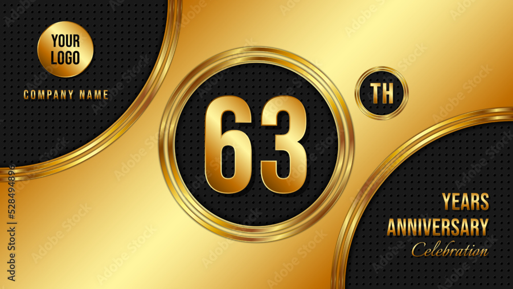 63 Year Anniversary celebration template design. Golden Anniversary ...
