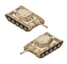 Set Of Army Armed Tank Panzer Divisions Isometric Armed Military Transport