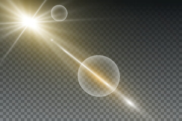 Poster - Vector transparent sunlight special lens flare light effect.