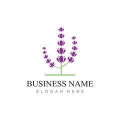  fresh lavender flower logo flat design template