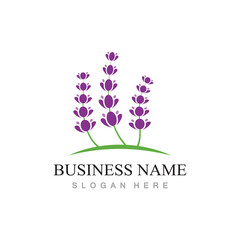  fresh lavender flower logo flat design template