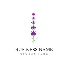  fresh lavender flower logo flat design template