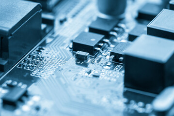 Abstract,close up of Mainboard Electronic background.
(logic board,cpu motherboard,circuit,system board,mobo)
