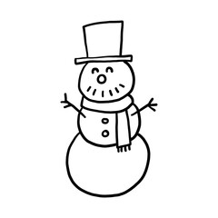 Wall Mural - snowman ball For ornament Merry Christmas and happy new year hand drawn holiday icon vector illustration. winter party decoration.