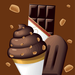 Wall Mural - chocolate ice creams and bar