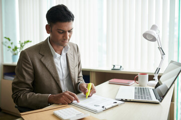 Wall Mural - hr manager checking cv of applicant
