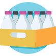 Bottles Crate Vector Icon 