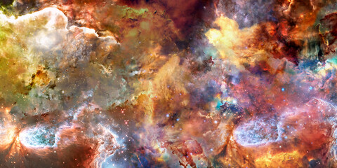 Wall Mural - star forming region somewhere in deep space near pillars of creation in bright colors. science ficti