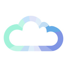Cute Blue Cloud Frame. Bright Color Border. Transparent Empty For Text, Message, Photo. Flat Design, EPS10 Vector