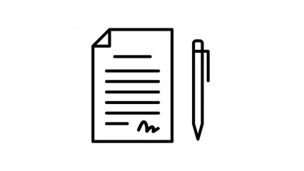 New agreement concept. line icon animation.