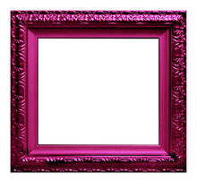 Antique Pink Frame Isolated On The White Background