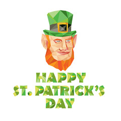 Wall Mural - Leprechaun St Patrick's Day Low Polygon