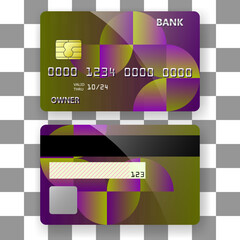 Sticker - banking card template background half circle pattern