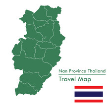 Green Map Nan Province Is One Of The Provinces Of Thailand