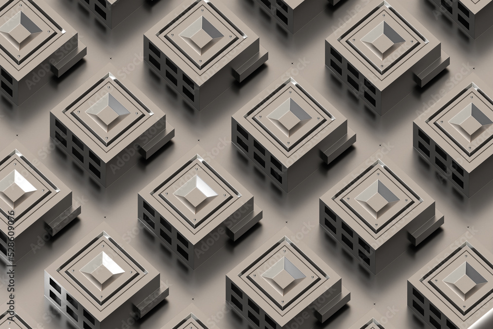 Architectural background. Gray two-story buildings. Minimalistic houses ...
