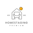 Home interior illustration logo home staging design,Property Maintenance Furniture Vector Template