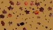 © RocknRoller Studios - Fall themed Background, with Leaves against Mid Yellow Color. Holiday Banner with copy-space.