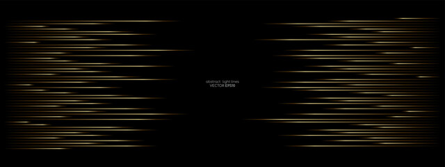 Wall Mural - abstract speed gold light lines movement dynamic pattern in blue green colors isolated on black back