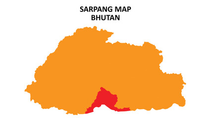 Naklejka na meble Sarpang State and regions map highlighted on Bhutan map.