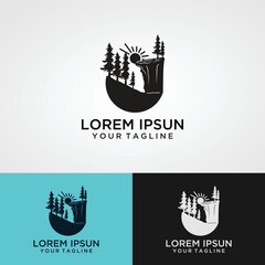 The Mountain Vector Logo Template. The main symbol of the logo is two mountains, this logo symbolizes a nature, peace, and calm, this logo also look modern, sporty, simple and young.