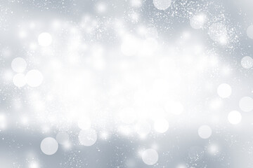 Wall Mural - white snow blur abstract background. Bokeh Christmas blurred beautiful shiny Christmas lights