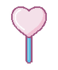 Wall Mural - heart candy in stick pixel art