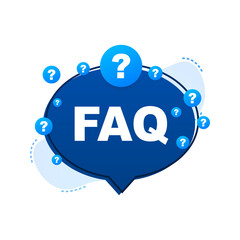 Wall Mural - Frequently asked questions FAQ banner. Speech bubble with text FAQ. Vector stock illustration.
